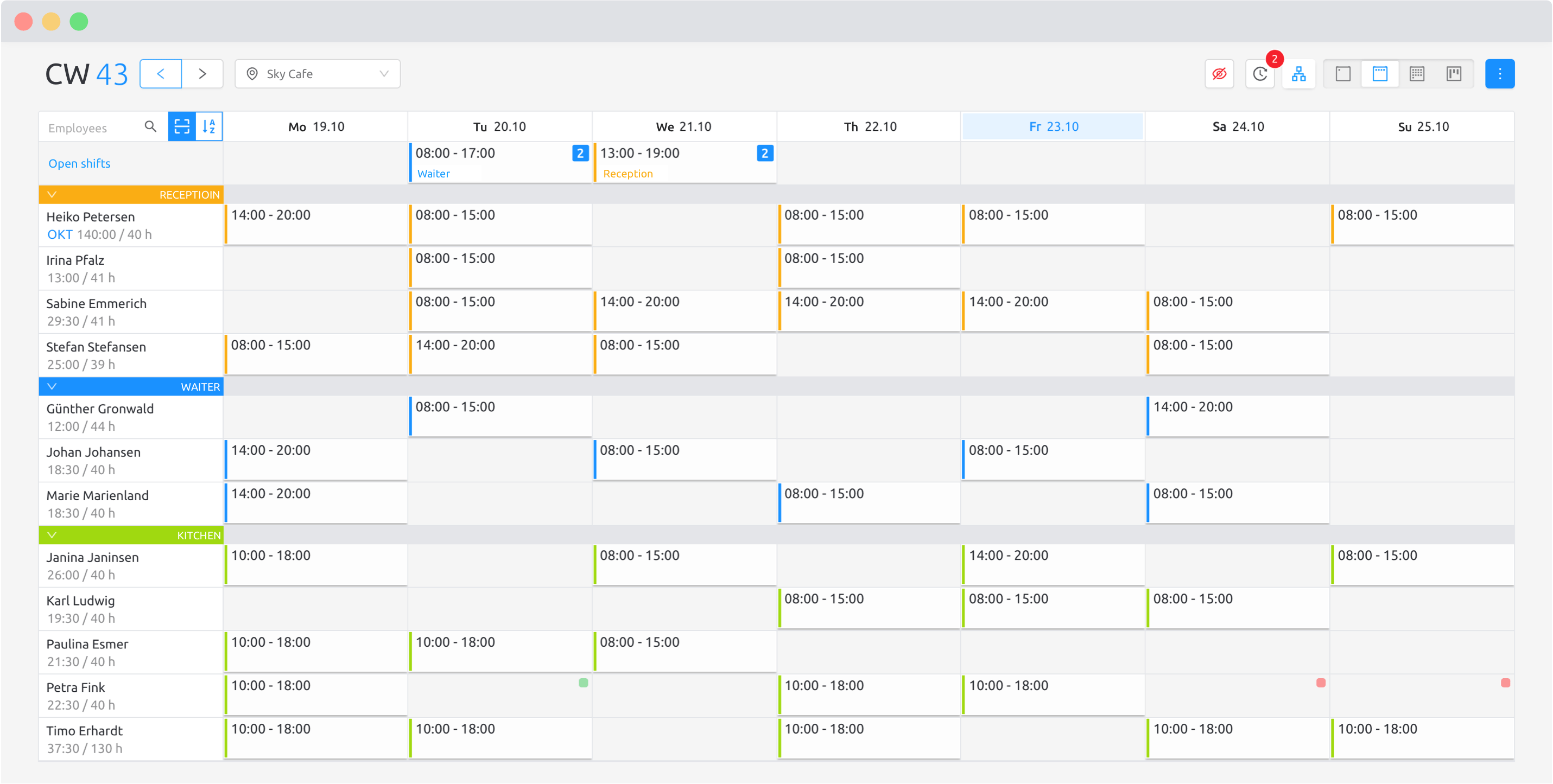 Aplano Dienstplaner Screenshot WebApp