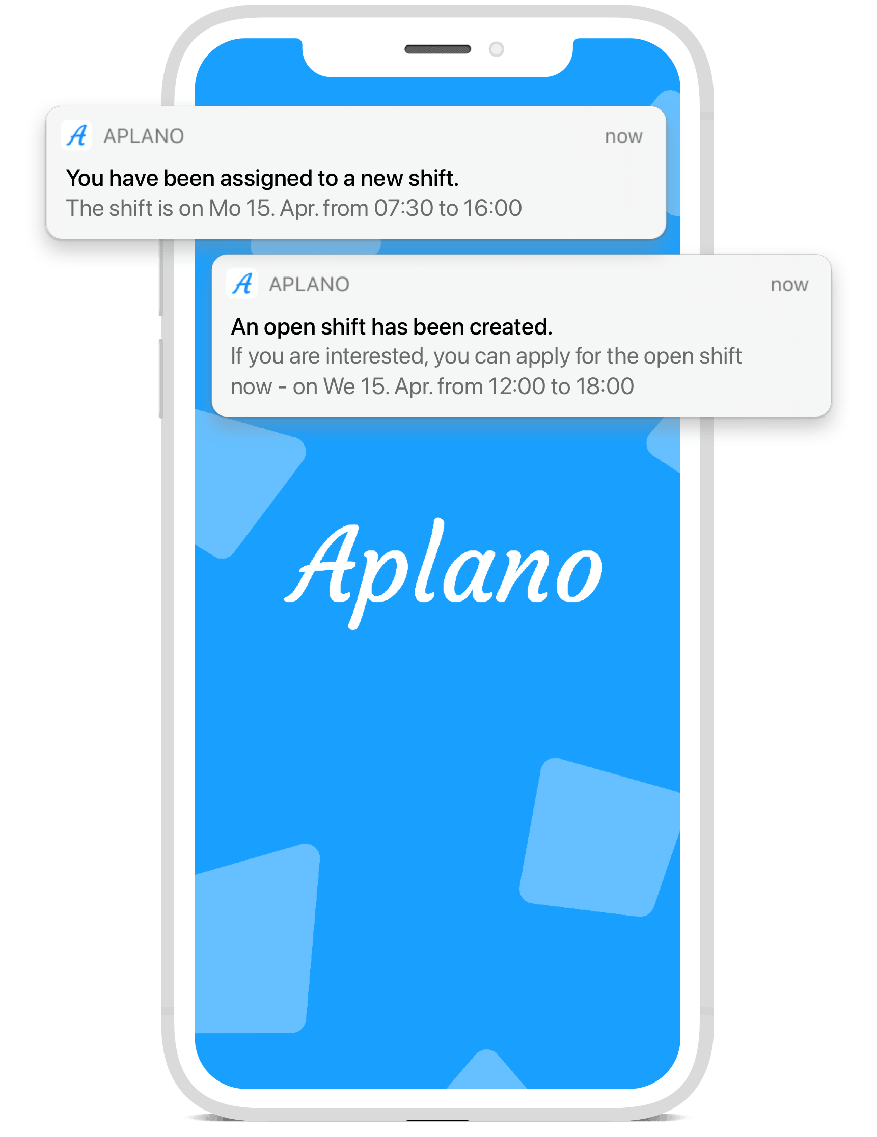 Notifiche del piano turni tramite app